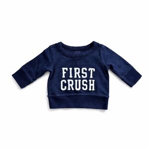 Baby Gap First Crush Sweatshirt 3-6 Months Navy Cozy Graphic Pullover